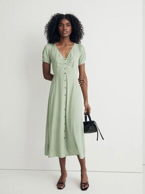Women's Leedra Button-Front Midi Dress from Madewell